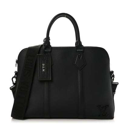 Louis Vuitton Calfskin Aerogram Takeoff Briefcase Black 1 of 8