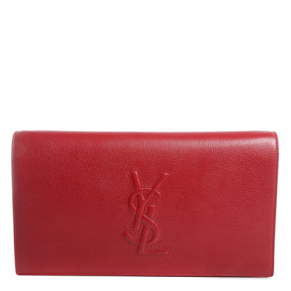 Saint Laurent Goatskin Belle de Jour Clutch Lipstick Red 1 of 6