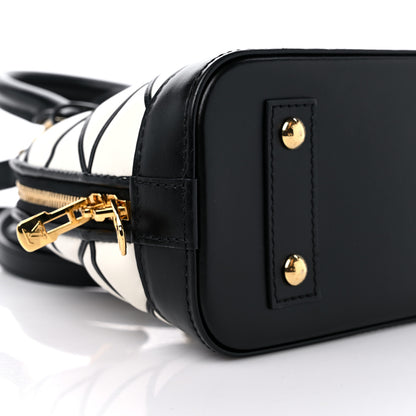 Louis Vuitton Lambskin Malletage Alma BB Black White 8 of 11