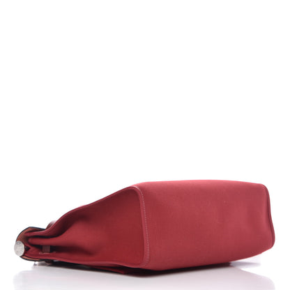 Hermes Vache Hunter Toile Herbag Zip 31 PM Rouge Grenat Rouge H 6 of 12