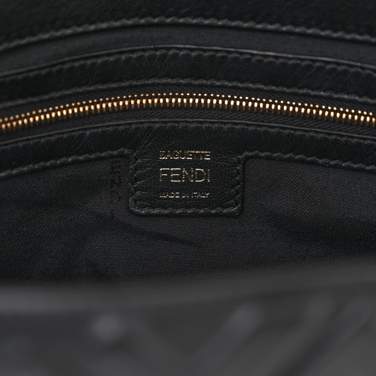 Nappa FF 1974 Embossed Large Baguette Black
