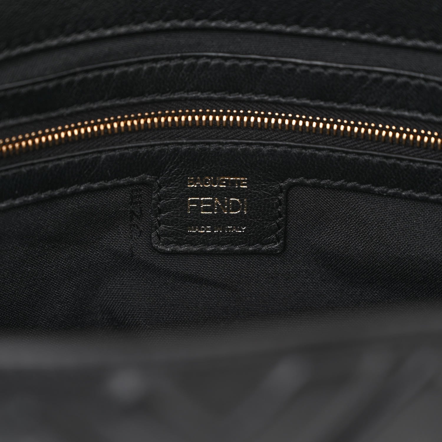 Fendi Nappa FF 1974 Embossed Large Baguette Black 7 of 9