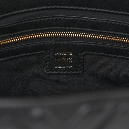 Fendi Nappa FF 1974 Embossed Large Baguette Black 7 of 9