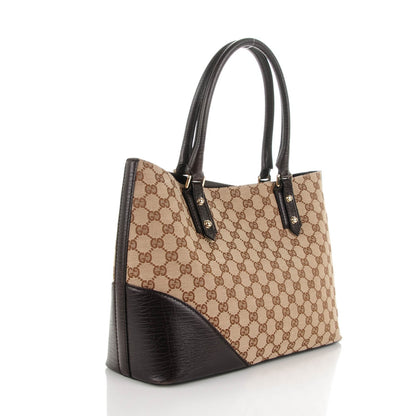 Gucci Monogram Medium Hasler Tote Dark Brown 3 of 7