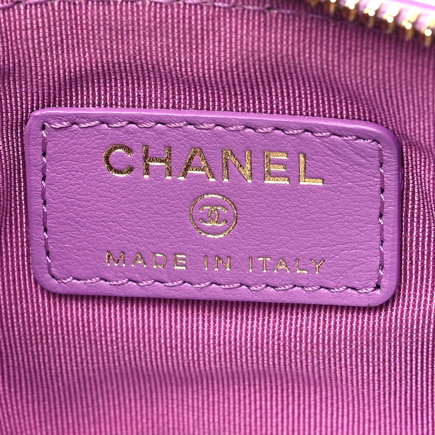 Patent Quilted Small Cosmetic Case Purple