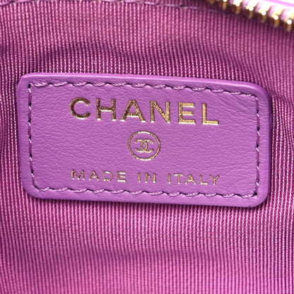 Chanel Patent Quilted Small Cosmetic Case Purple 6 of 9