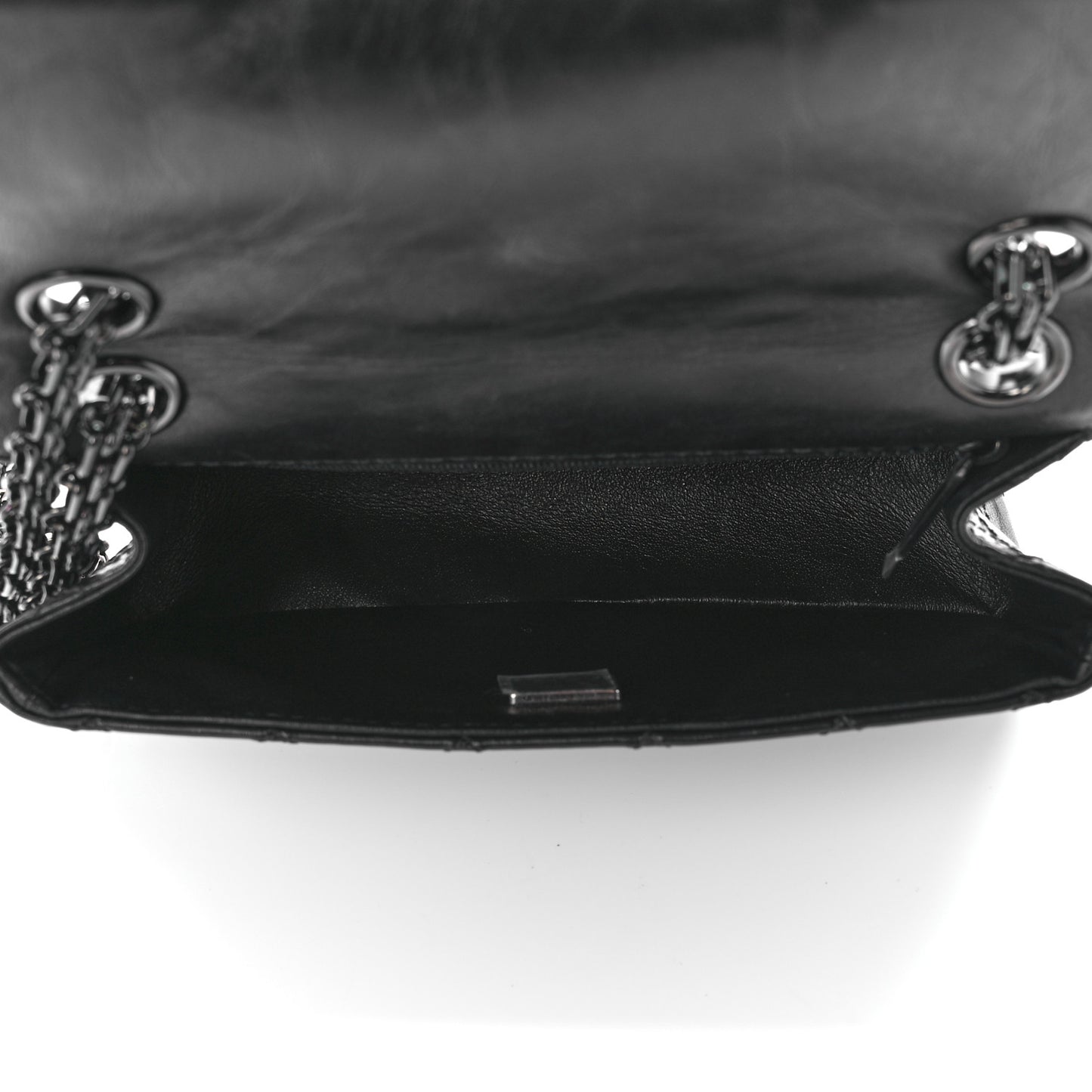 Aged Calfskin Quilted 2.55 Reissue Mini Flap So Black