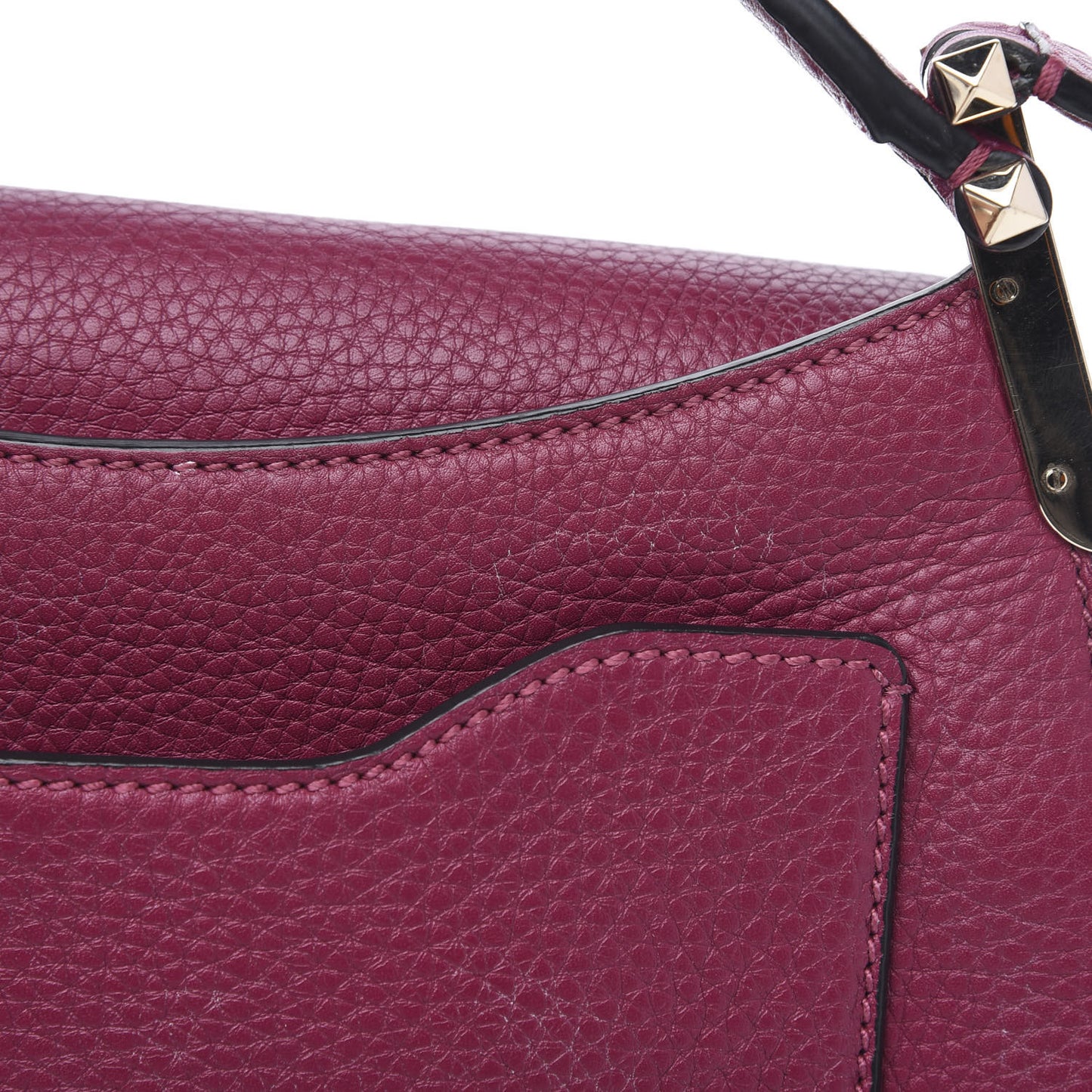 Pebbled Calfskin Joylock Flap Messenger Bag Camelia