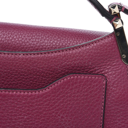 Valentino Garavani Pebbled Calfskin Joylock Flap Messenger Bag Camelia 9 of 13