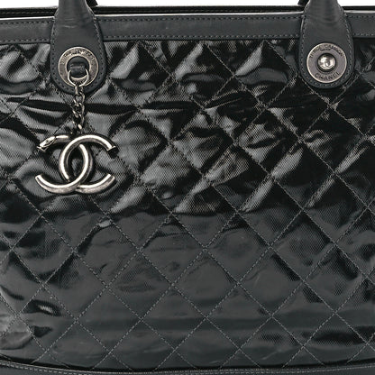 Chanel Calfskin Coated Canvas Quilted Tote Black 8 of 11