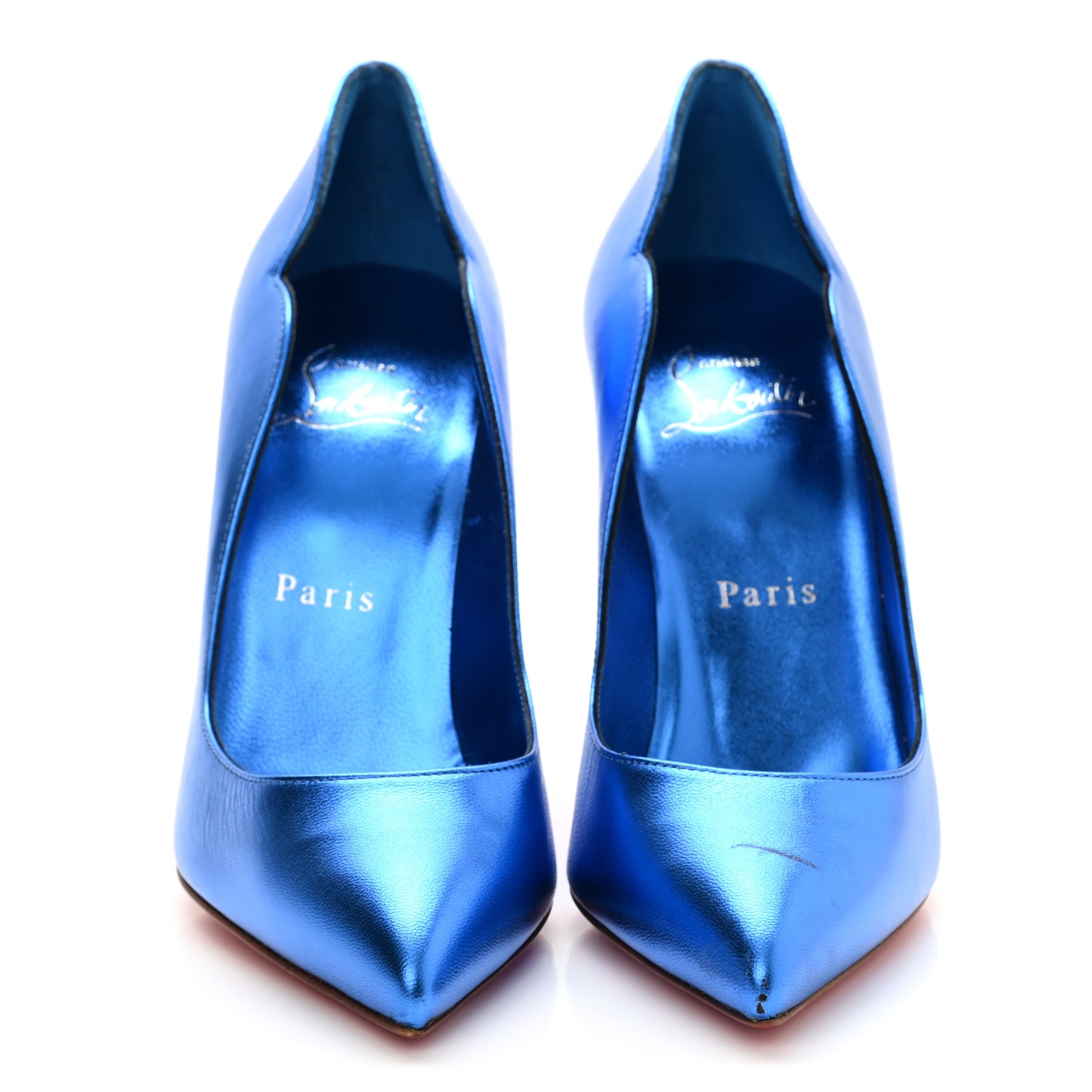 Metallic Patent Hot Chick 100 Pumps 35 Blue