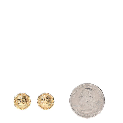Chanel CC Button Earrings Gold 2 of 5