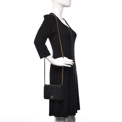 Chanel Sheepskin Quilted Mademoiselle Vintage Wallet On Chain WOC Black 2 of 14