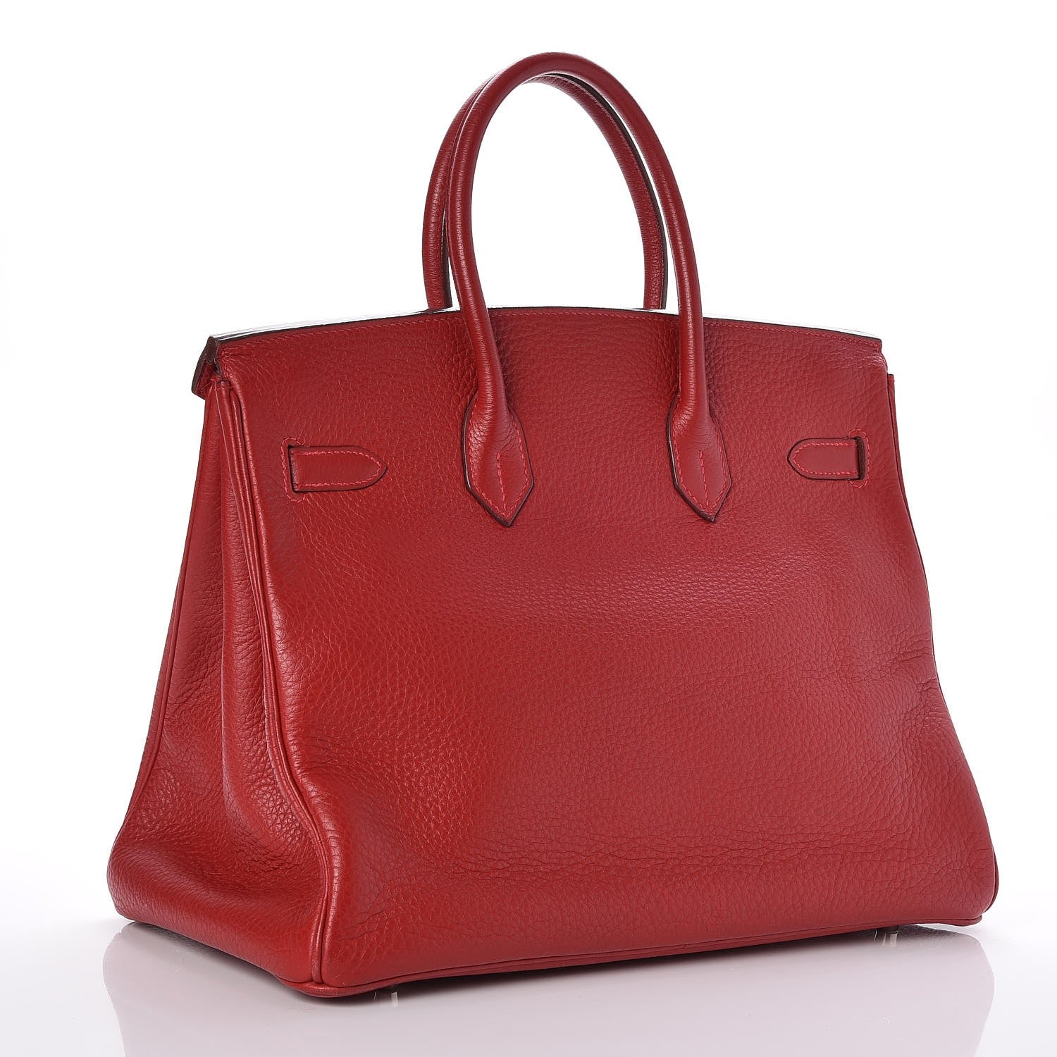 Hermes Taurillon Clemence Birkin 35 Rouge Casaque 3 of 33