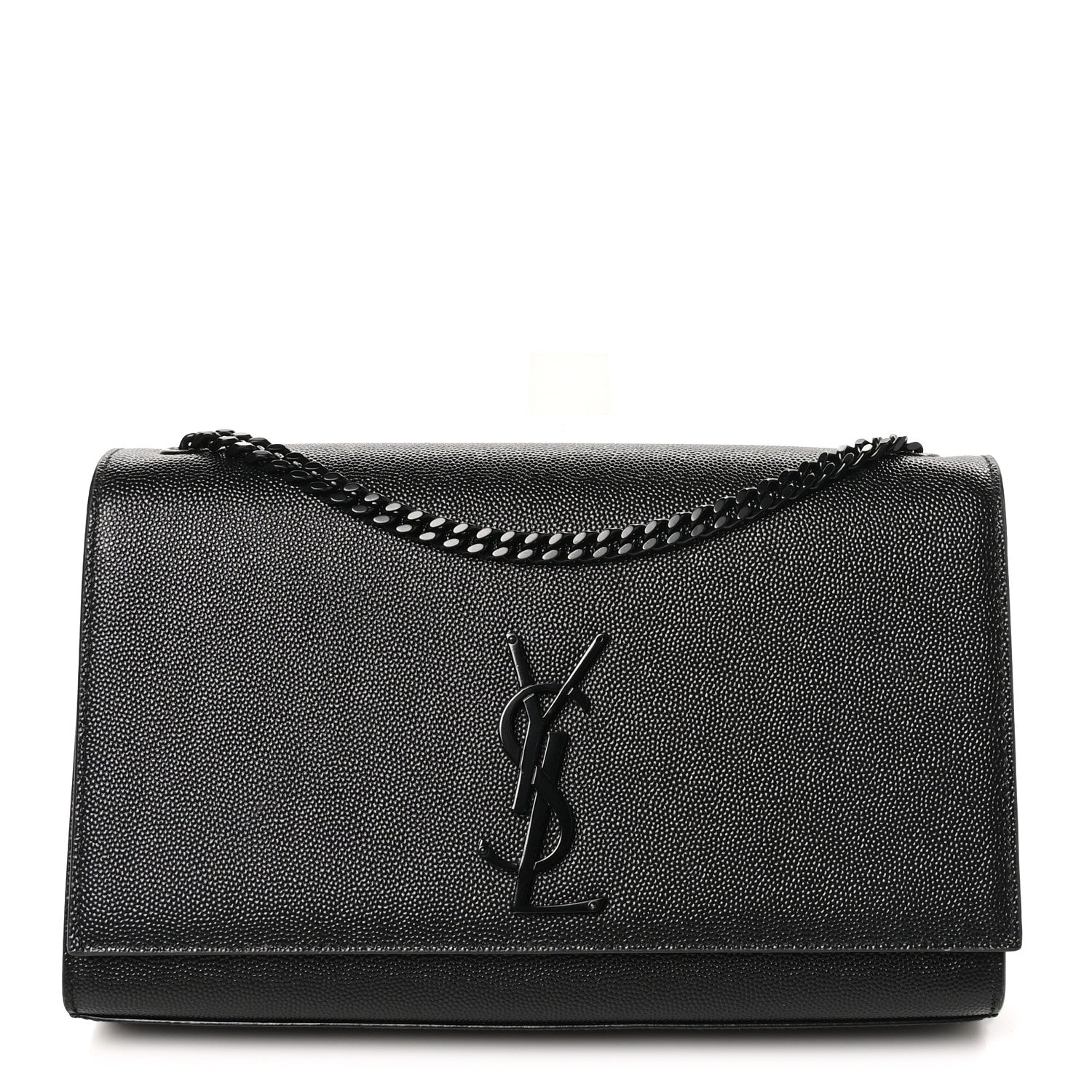Saint Laurent Grain De Poudre Medium Classic Monogram Monochrome Kate Satchel Black 1 of 10