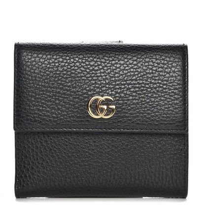Gucci Dollar Calfskin Double G French Flap Wallet Black 1 of 8