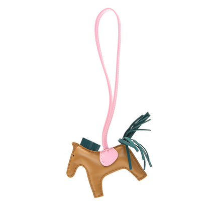 Hermes Milo Lambskin Grigri Rodeo Horse Bag Charm PM Sesame Malachite Rose Sakura 1 of 5