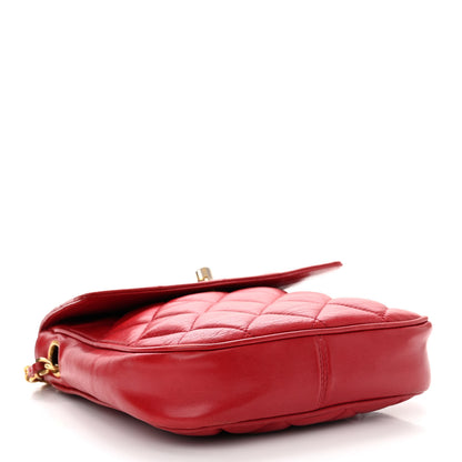 Chanel Lambskin Quilted Flap Crossbody Red 4 of 14