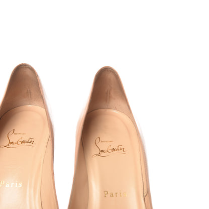 Christian Louboutin Kid Patent Geo 85 Pumps 36.5 Nude 18 of 18