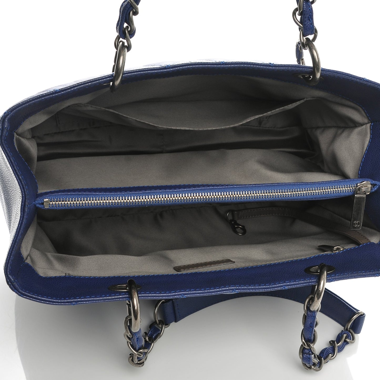 Glazed Caviar Grand Shopping Tote GST Dark Blue