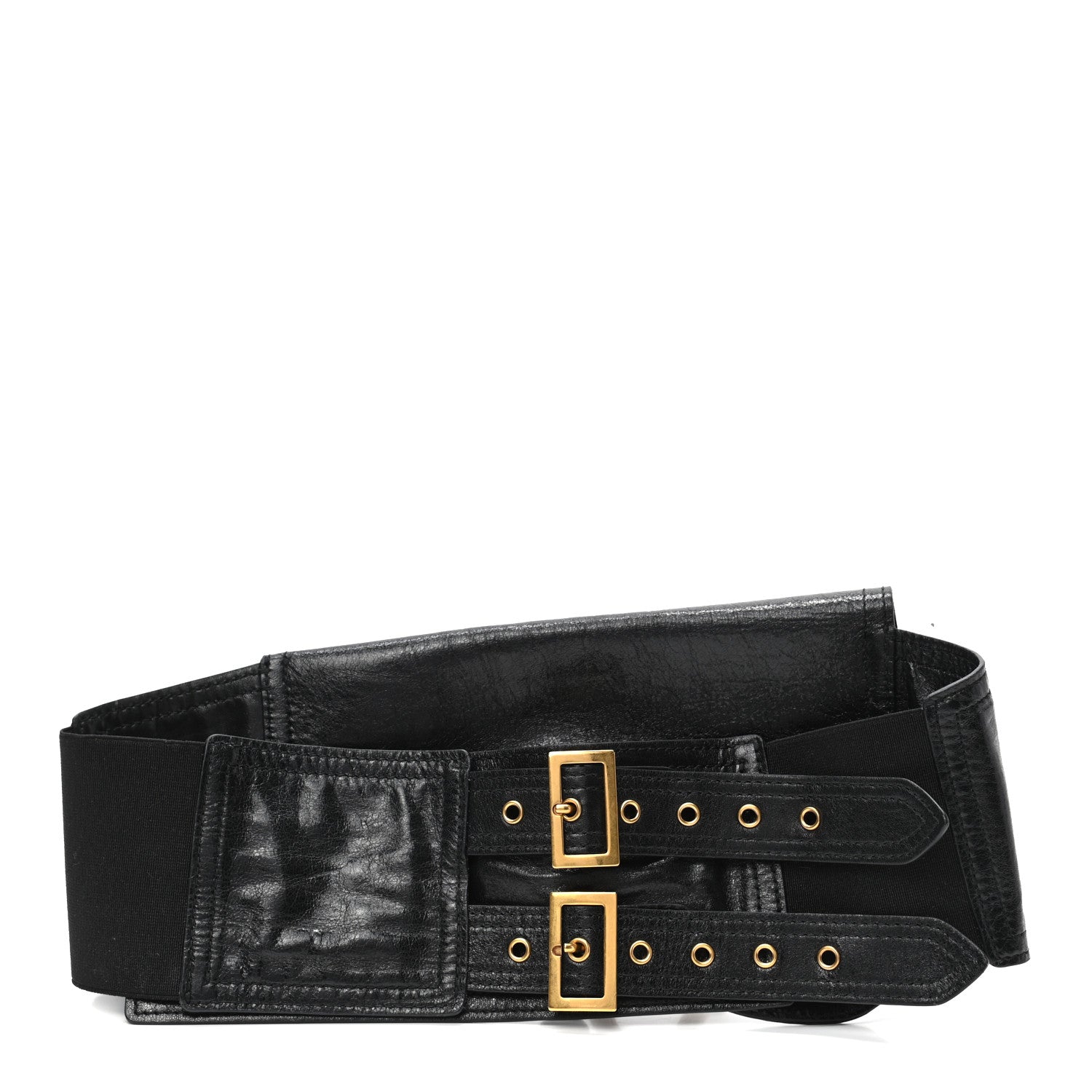 Christian Dior Crinkled Lambskin 135mm Saddle Belt Black 2 of 5