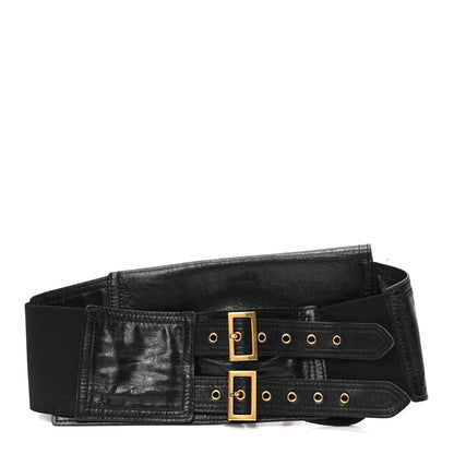 Christian Dior Crinkled Lambskin 135mm Saddle Belt Black 2 of 5