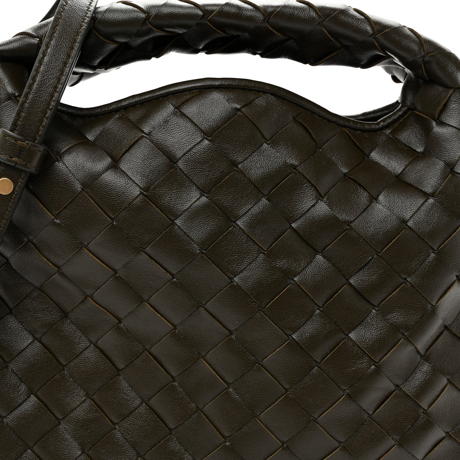 Bottega Veneta Calfskin Intrecciato Mini Hop Kaki 8 of 10
