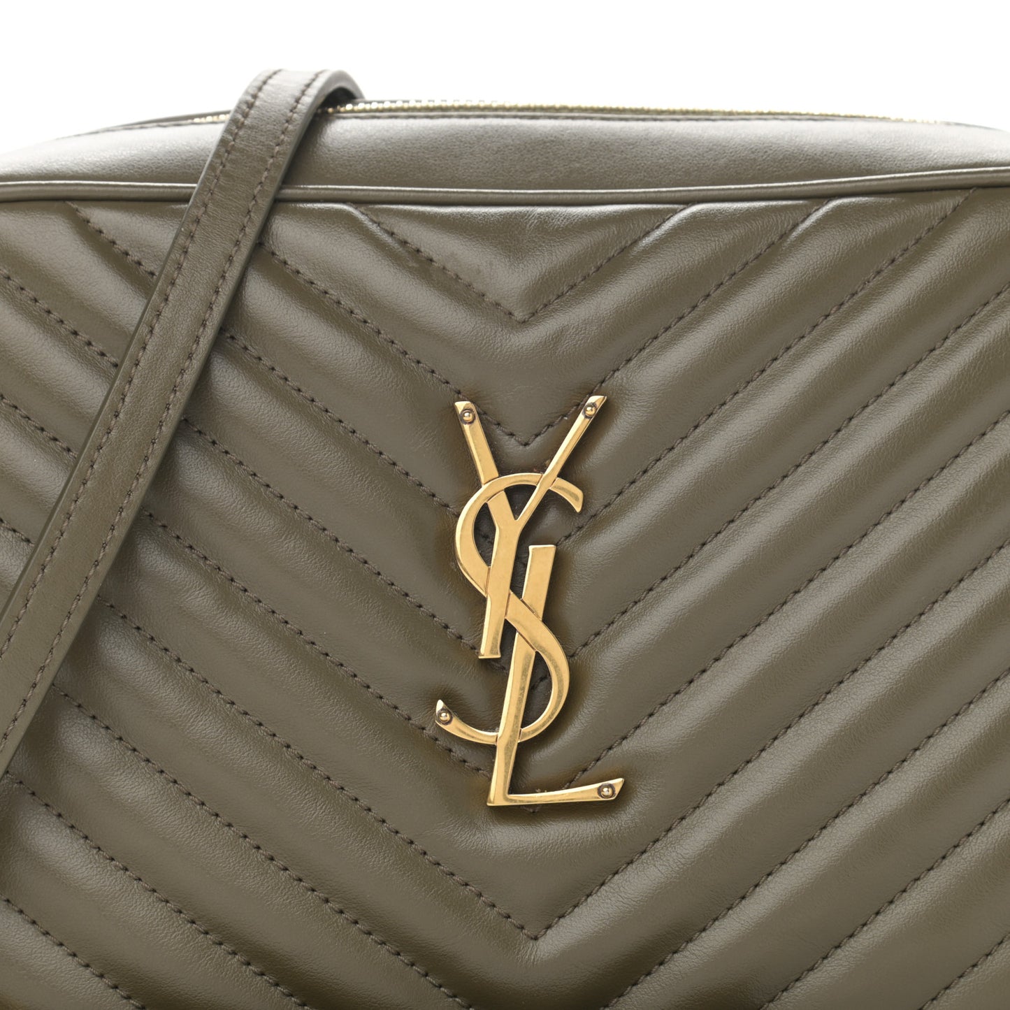 Calfskin Matelasse Monogram Lou Camera Bag Military Olive
