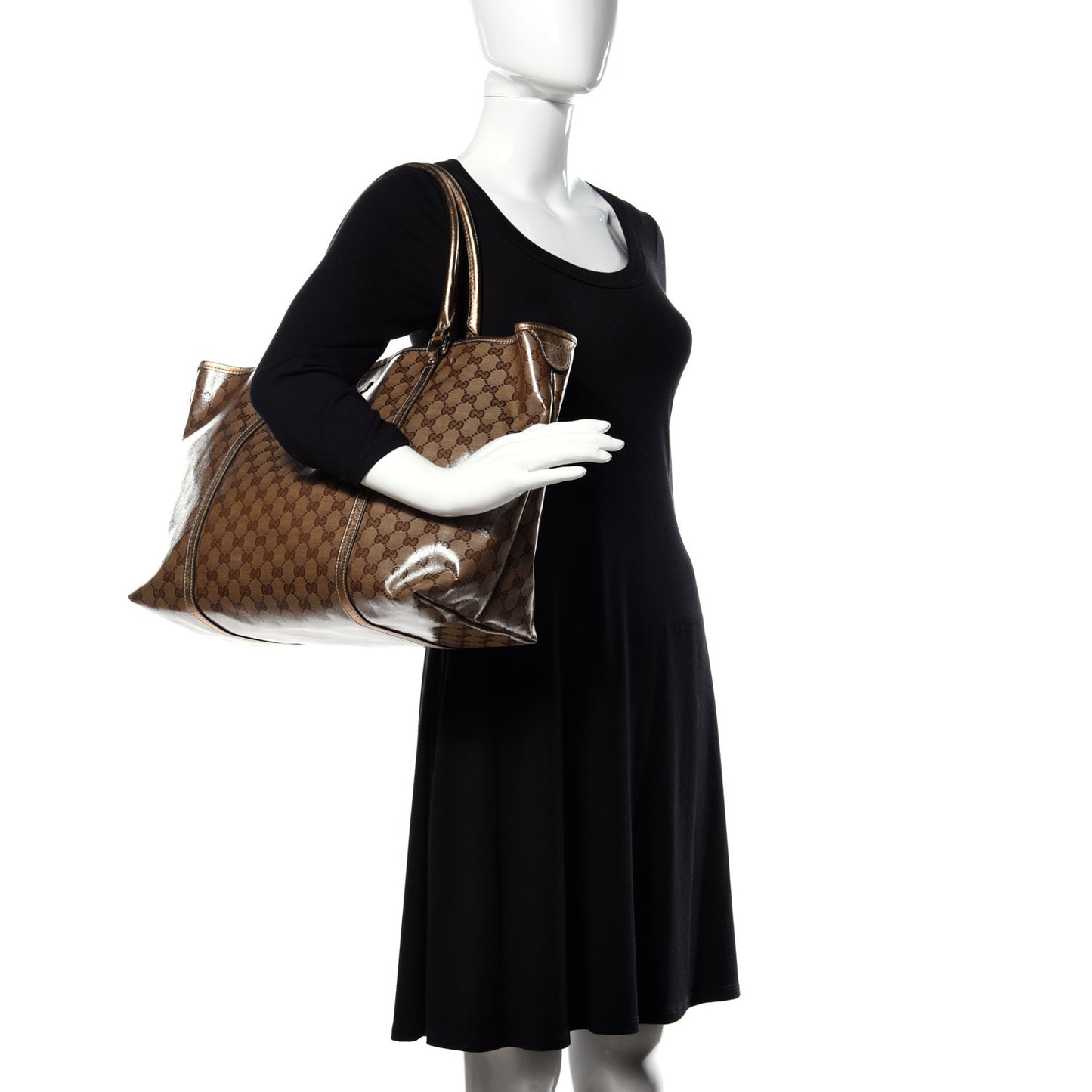 Crystal Monogram Large Joy Tote Gold