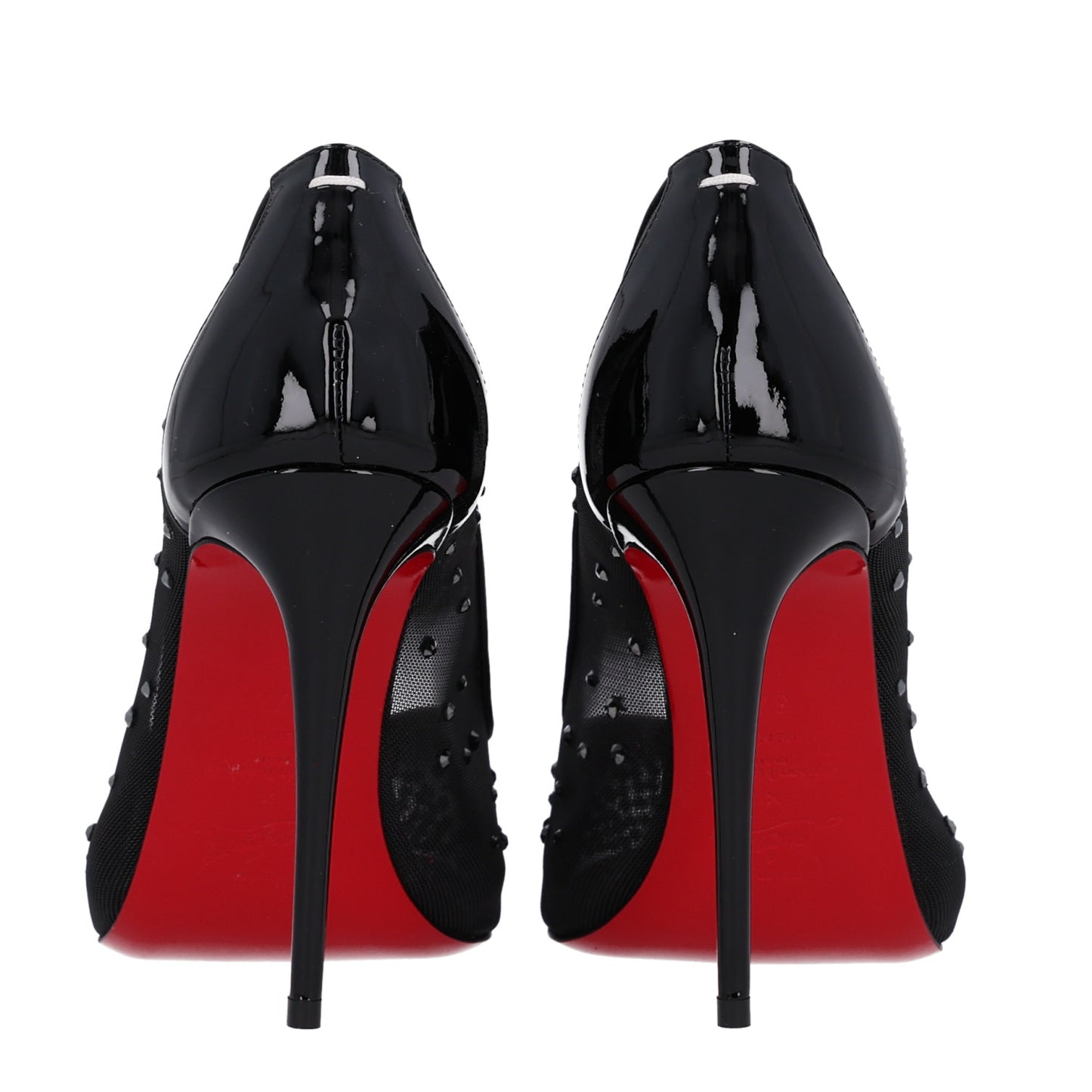 X MAISON MARGIELA Rete Patent Strass Bridiela Una 100 Pumps 37.5 Black