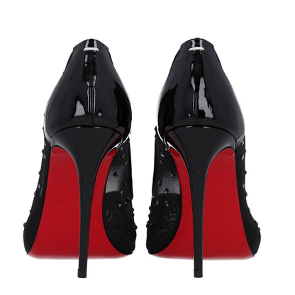 Christian Louboutin X MAISON MARGIELA Rete Patent Strass Bridiela Una 100 Pumps 37.5 Black 6 of 9
