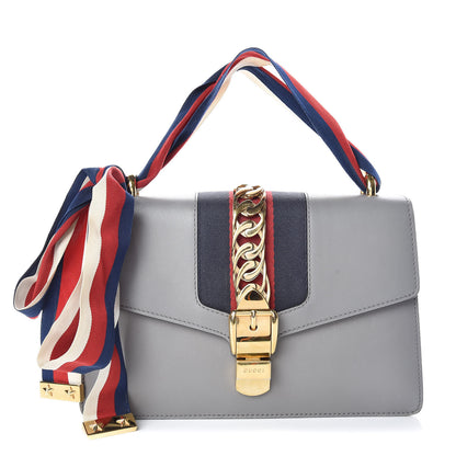 Gucci Calfskin Small Sylvie Shoulder Bag Deep Grey 3 of 30