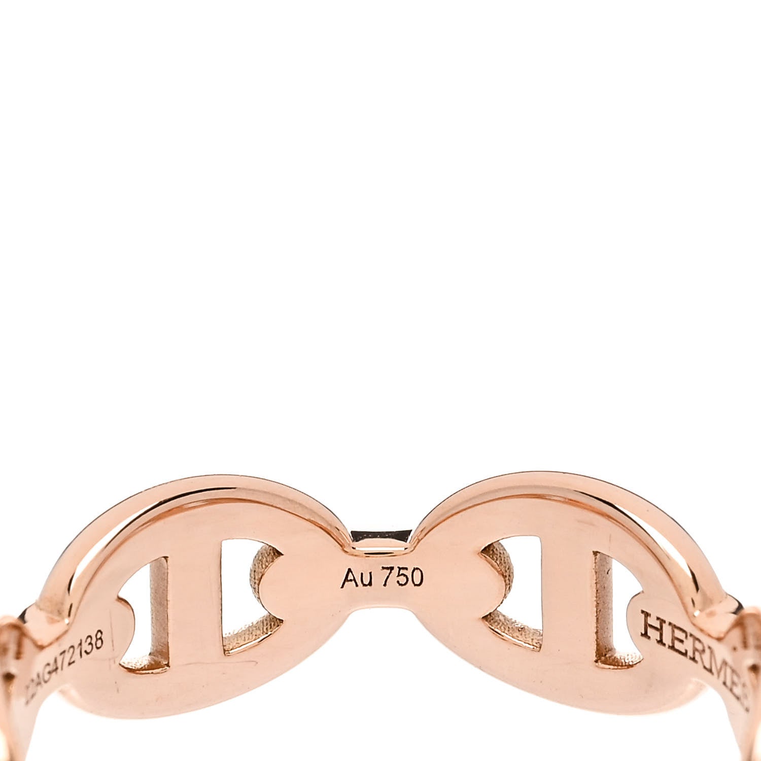 Hermes 18K Rose Gold PM Chaine D'Ancre Enchainee Ring 51 5.75 8 of 9