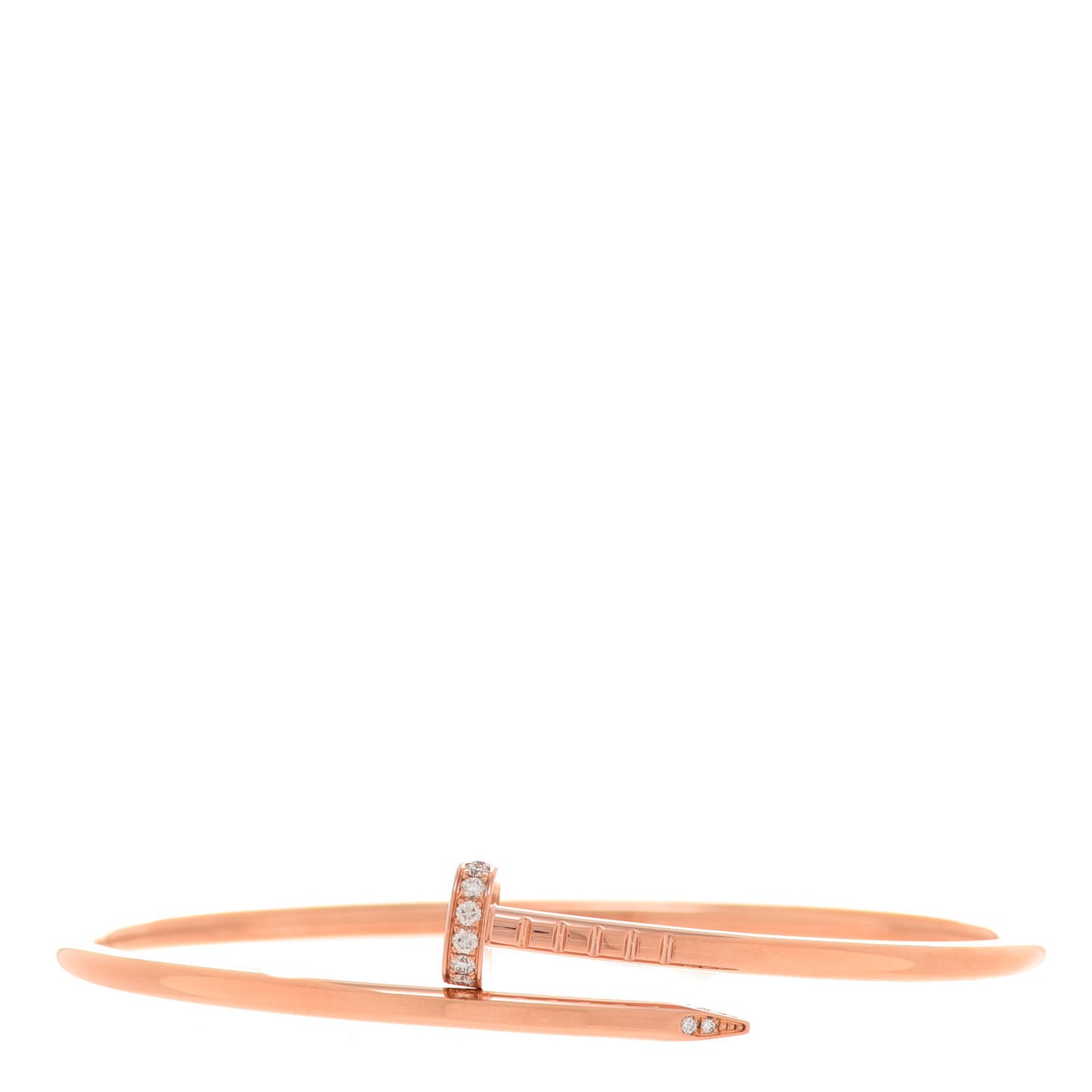 18K Pink Gold Diamond Small Juste Un Clou Bracelet 16
