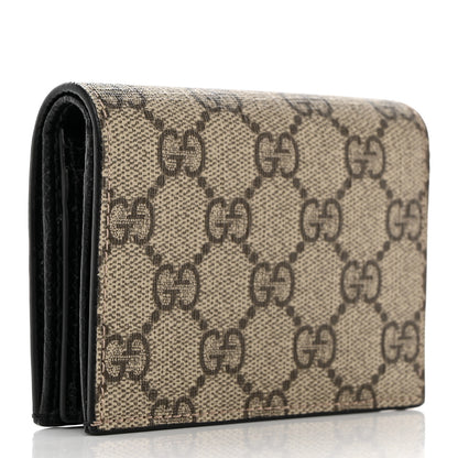 Gucci Dollar Calfskin GG Supreme Monogram GG Marmont Card Case Black Beige Ebony 3 of 8