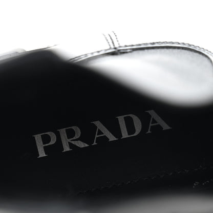 Prada Spazzolato Rois Triangle Monolith Chelsea 55mm Boots 40.5 Black 8 of 10