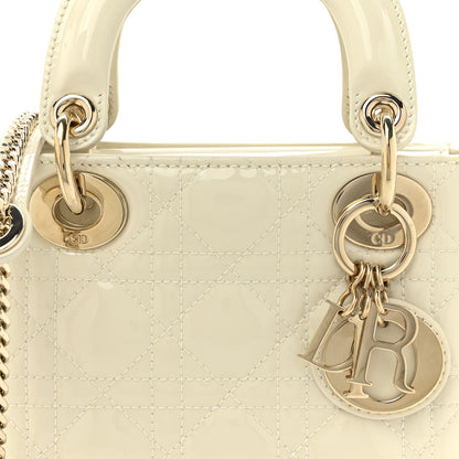 Christian Dior Patent Cannage Mini Lady Dior Ivory 8 of 12