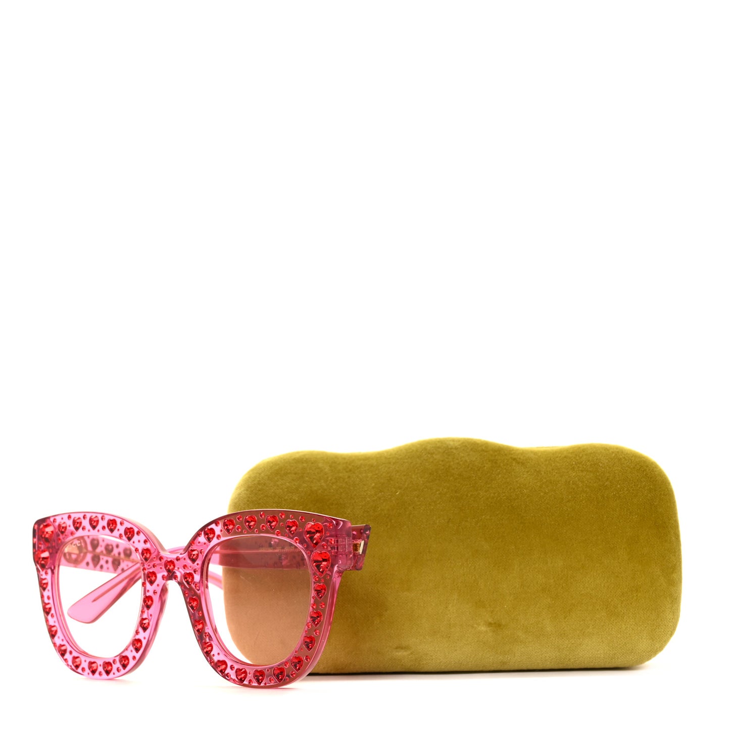 Acetate Crystal Heart GG0116S Sunglasses Fuchsia