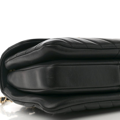 Chanel Lambskin Chevron Quilted Small Trendy CC Dual Handle Flap Bag Black 8 of 11