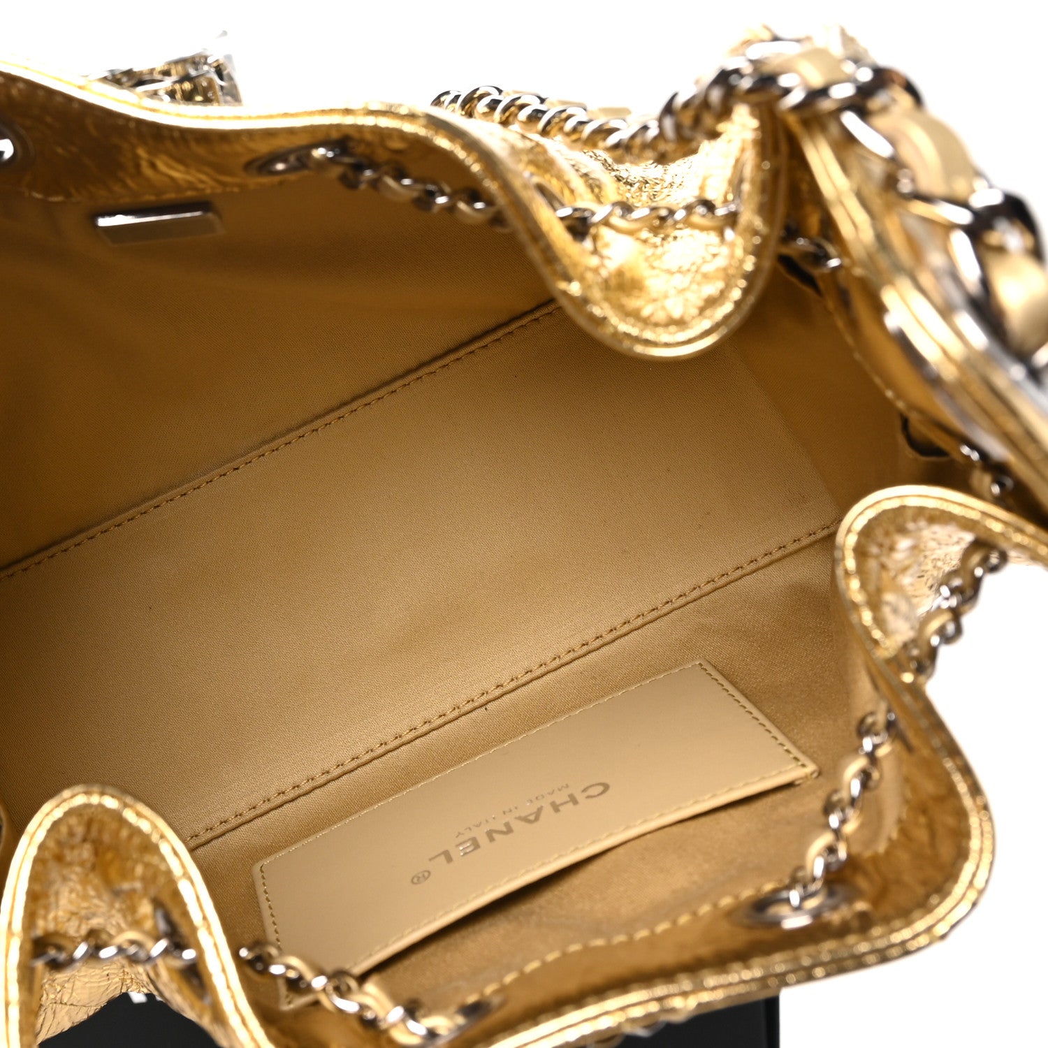 Chanel Metallic Aged Calfskin Quilted Mini Chanel 25 Handbag Gold 4 of 10