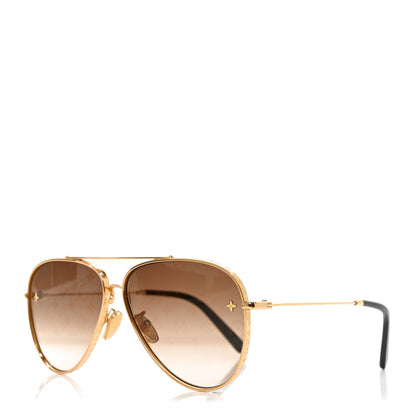 Louis Vuitton Metal The LV Pilot Sunglasses Z1619U Gradient Brown Monogram 1 of 7
