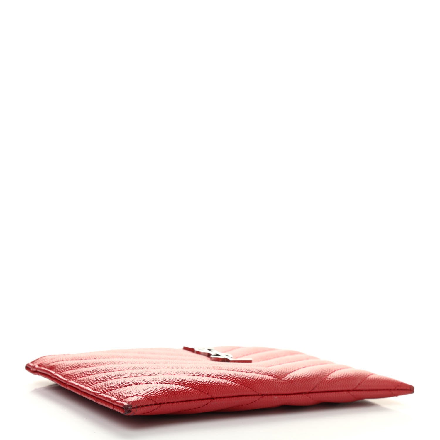 Saint Laurent Grain De Poudre Chevron Monogram Bill Pouch Bandana Red 4 of 13