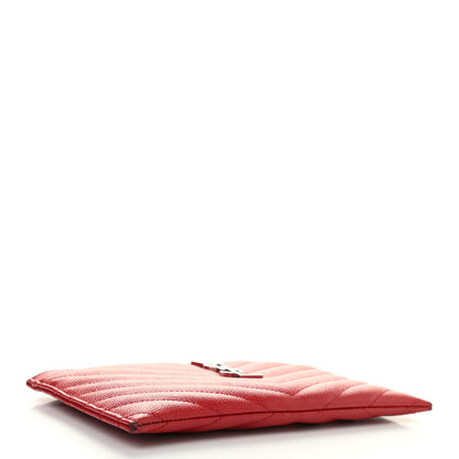 Saint Laurent Grain De Poudre Chevron Monogram Bill Pouch Bandana Red 4 of 13