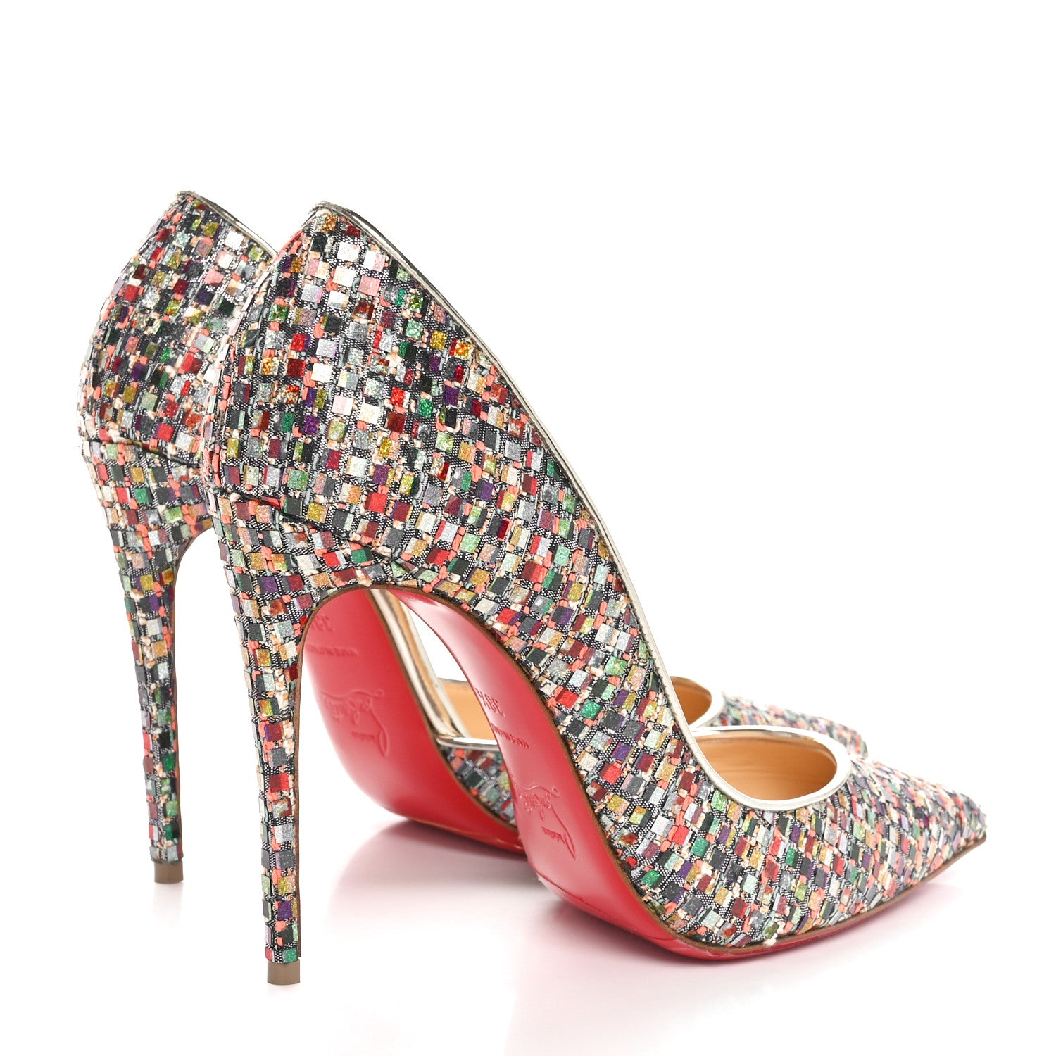 Christian Louboutin Tresse Vitraux Specchio Iriza 100 Pumps 38.5 Multicolor Silver 4 of 9
