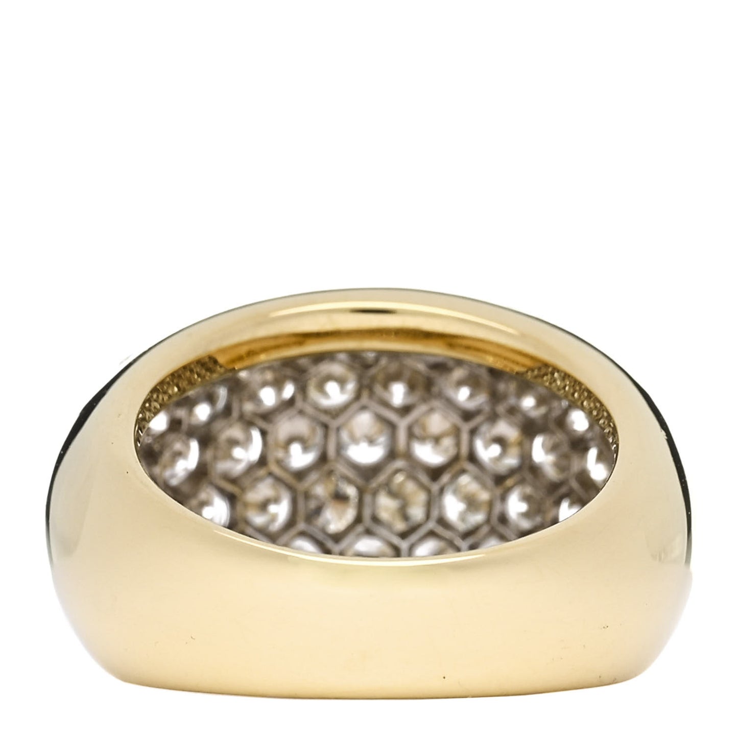 18K Yellow Gold Diamond  3.18ctw Seven Row Dome Band Ring 51 5.75