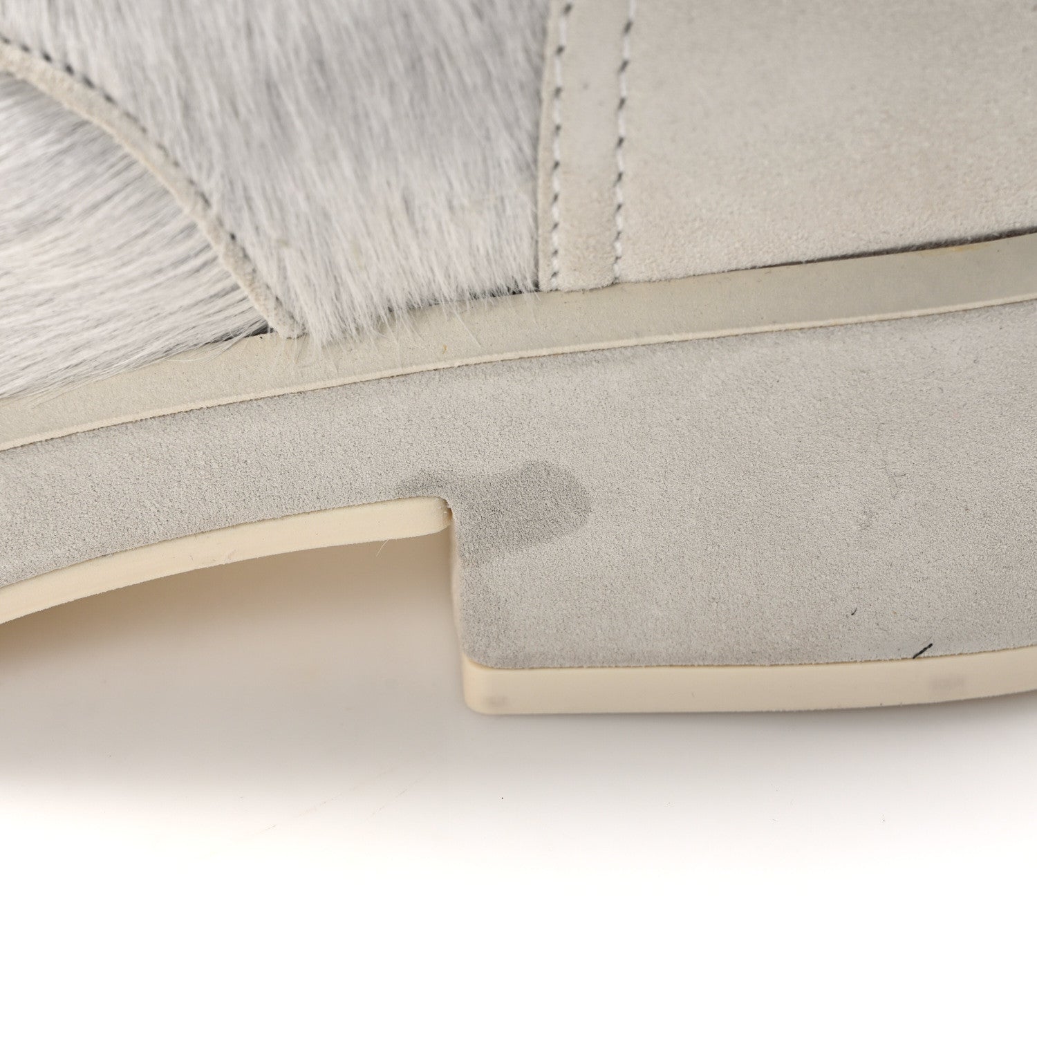 Chanel Suede Pony Hair Shearling Lace Up Combat Boots 38.5 White Black 9 of 10