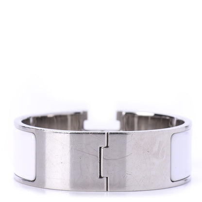 Hermes Enamel Wide Clic Clac H Bracelet PM White 3 of 4