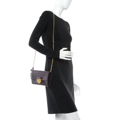 Prada Saffiano Lux Detachable Chain Clutch Wallet Bordeaux 2 of 8