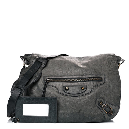Balenciaga Agneau Classic Hardware Folk Messenger Anthracite 1 of 15