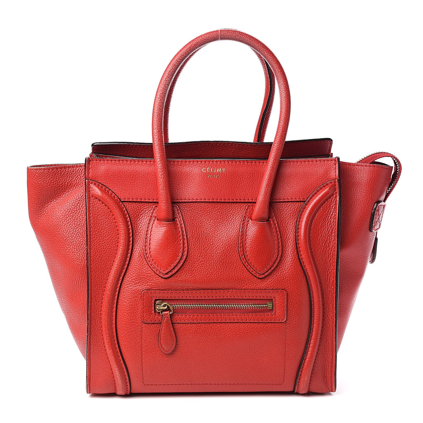 Drummed Calfskin Micro Luggage Red